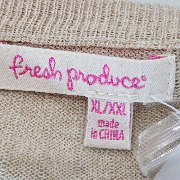 NWT Fresh Produce Sweater XL XXL Olivia Cable Knit Lightwe Cotton Beige Neutral - Picture 5 of 10